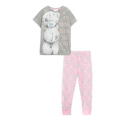 Girls' grey and pink 'Me To You' bear print pyjama set